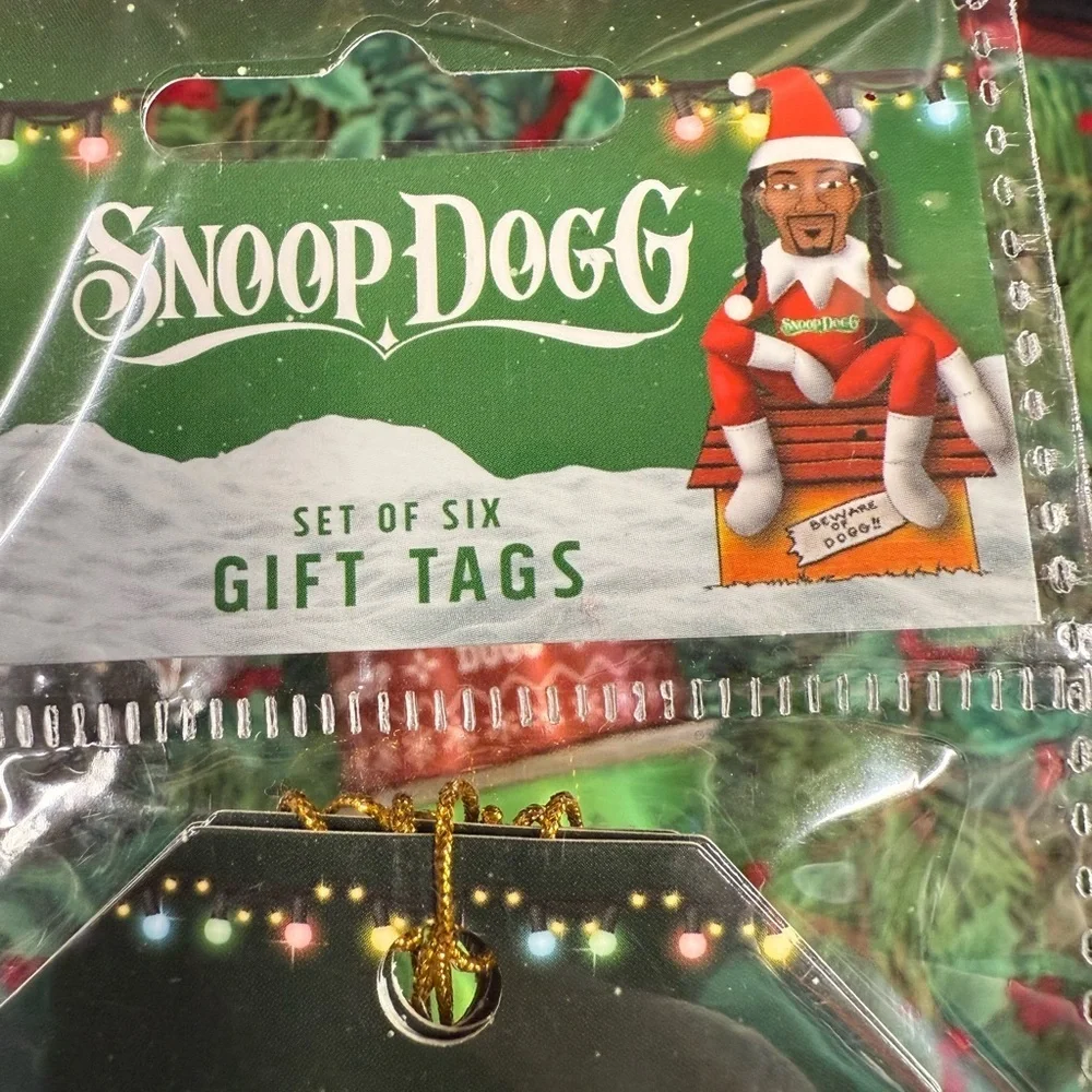 Snoop Dogg NEW Holiday Gift Wrap Ribbon Set - Red and Green and Name Tag Labels